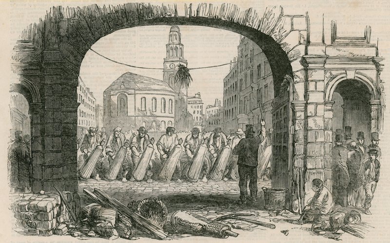 Reparation av The Strand, London av English School