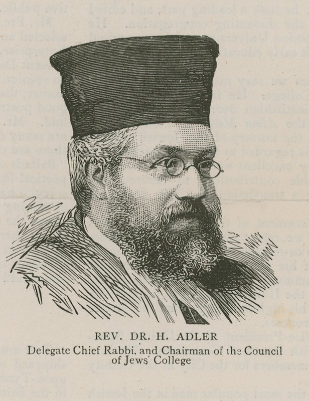 Pastor Dr H Adler, delegat överrabbin och ordförande för Council of Jews College av English School