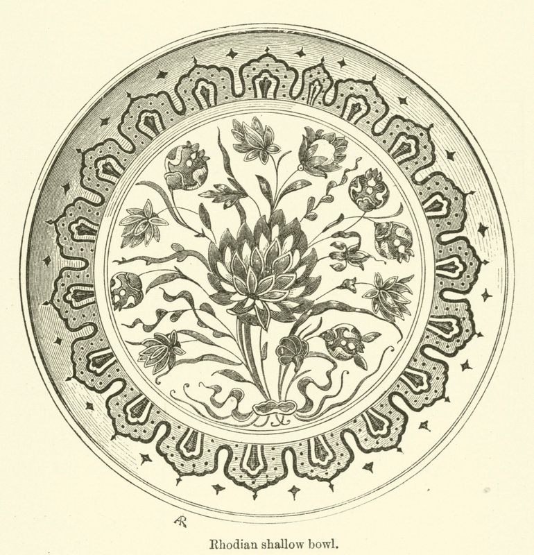 Rhodian grund skål (gravyr) av English School
