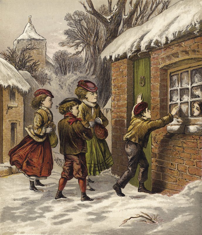Rika barn besöker fattiga barn på jul av English School