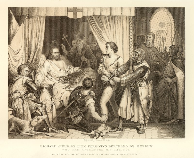 Richard Coeur De Lion förlåter Bertrand De Gurdun av English School
