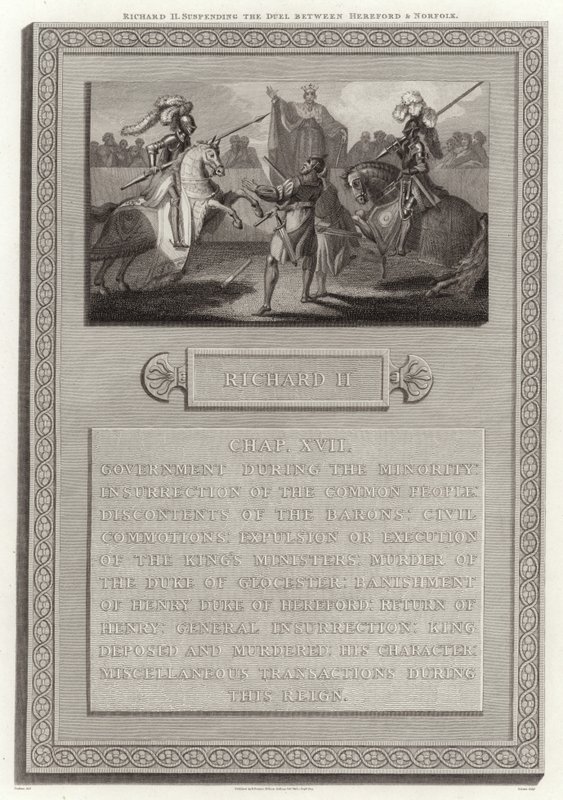 Richard II avbryter duellen mellan Hereford och Norfolk av English School