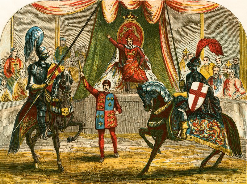 Richard II stoppar striden mellan hertigarna av Norfolk och Hereford av English School