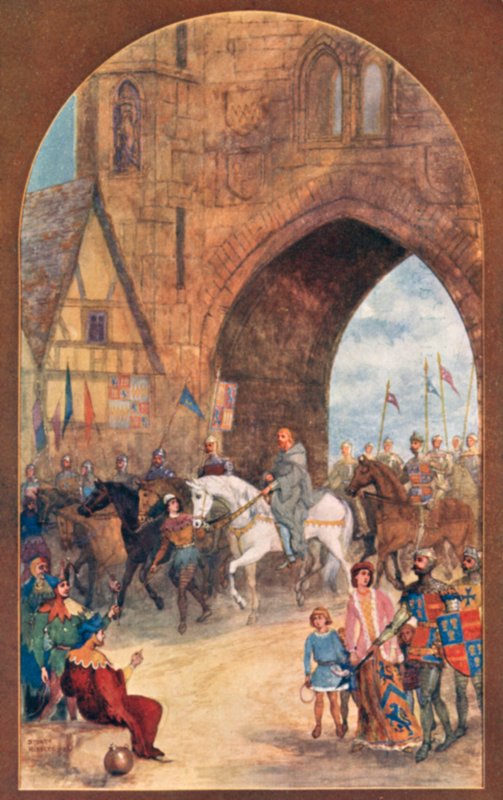 Richard II tillfångatagen av Henry Bolingbroke fördes till Chester av English School