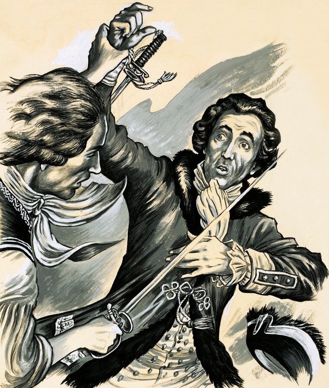 Richard Sheridan var en dramatiker, politiker, eloper, talare, kvickhet och duellist (gouache på papper) av English School