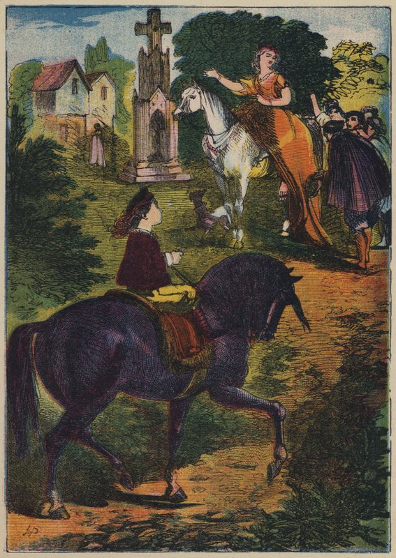 Rida en kuk-häst, etc (färg litho) av English School