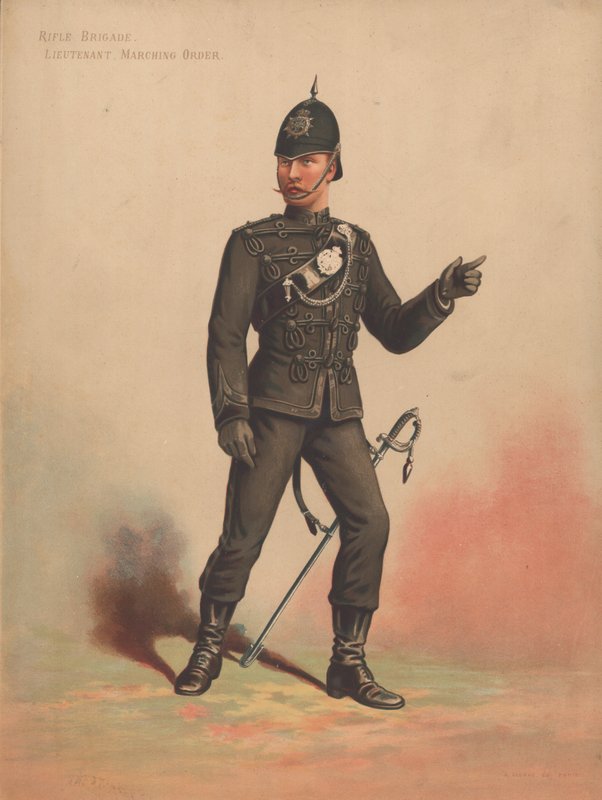 Gevärsbrigad, löjtnant, marschorder av English School