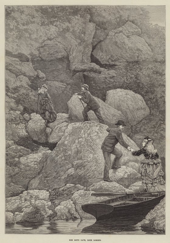 Rob Roys grotta, Loch Lomond (gravyr) av English School