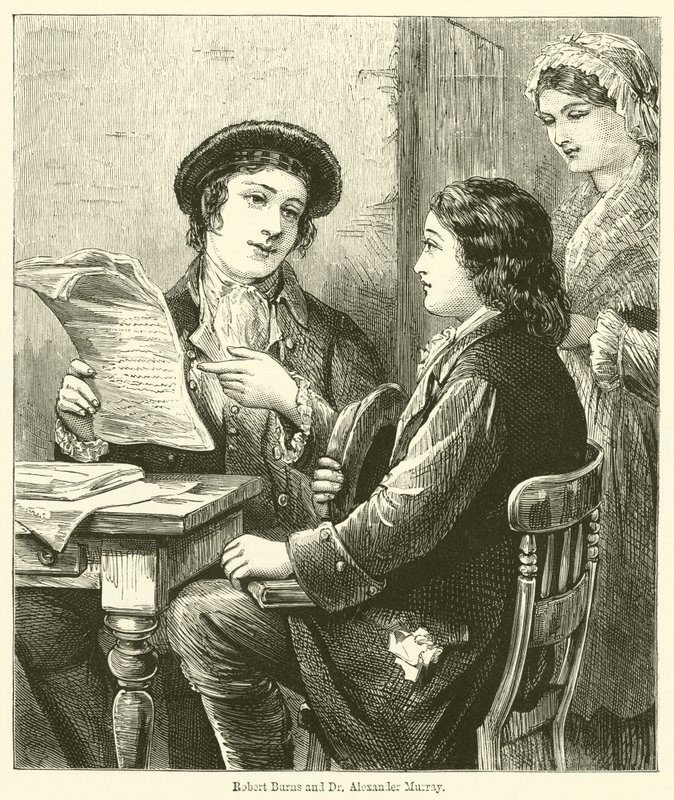 Robert Burns och Dr Alexander Murray (gravyr) av English School