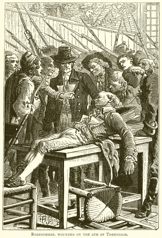Robespierre sårad den 9:e Thermidor av English School