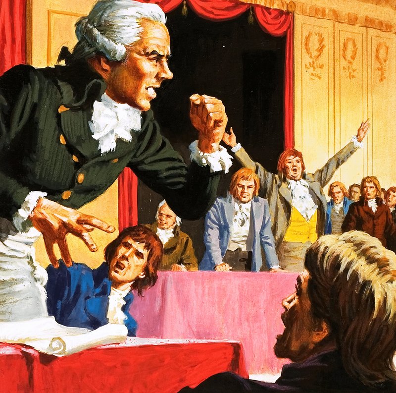 Robespierre talar för det svältande folket i Paris av English School