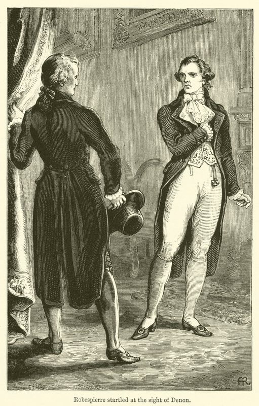 Robespierre skrämde vid åsynen av Denon (gravyr) av English School
