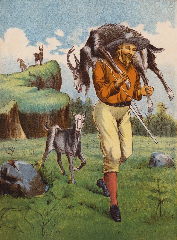 Robinson Crusoe (färglitografi) av English School