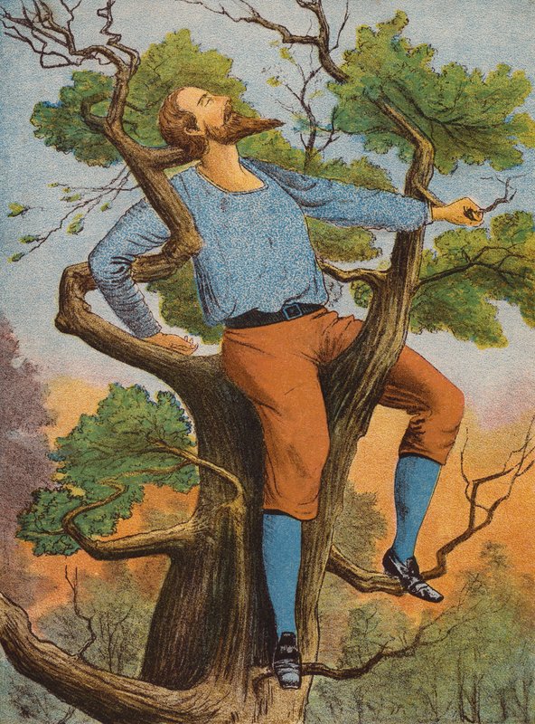 Robinson Crusoe (färglitografi) av English School