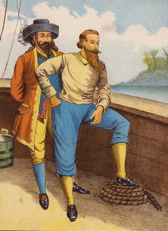Robinson Crusoe (färglitografi) av English School