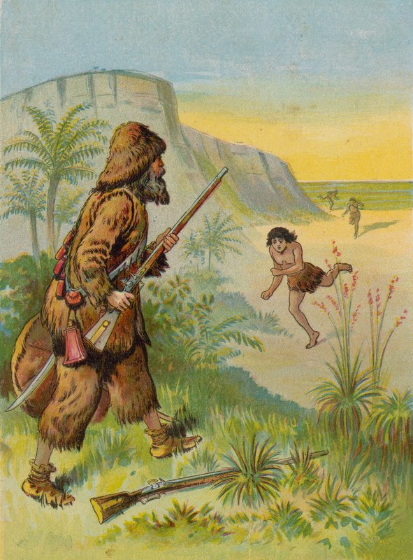 Robinson Crusoe räddar fredagens liv av English School