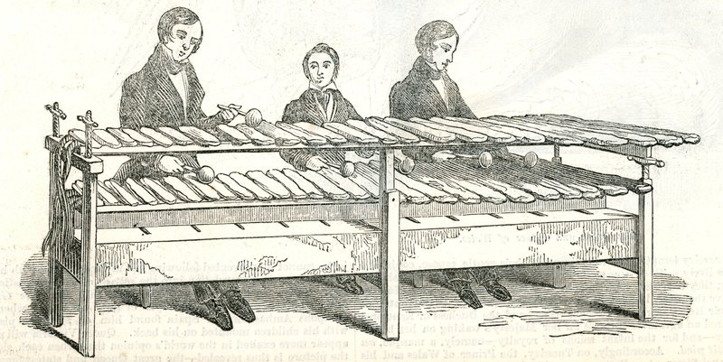 Rockmusik. Demonstrerades på Bond Street 1842 av English School
