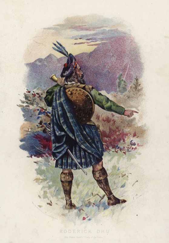 Roderick Dhu, från Sir Walter Scotts Lady of the Lake av English School