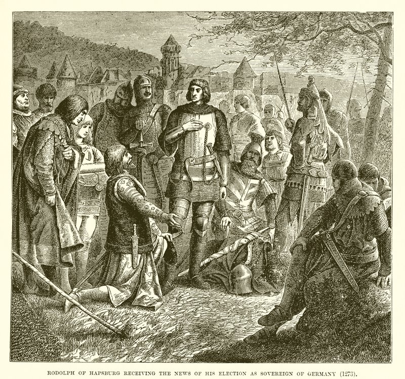 Rodolf av Hapsburg fick nyheten om sitt val till suverän i Tyskland (1273) av English School