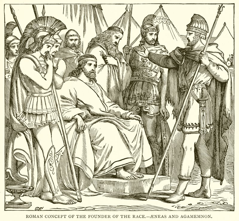 Romersk koncept av rasens grundare.--Aeneas och Agamemnon av English School