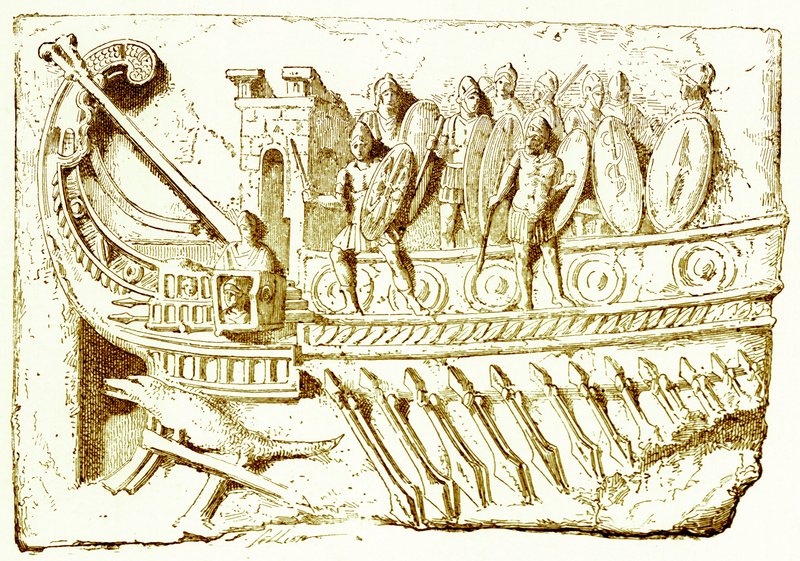 Romersk pentry, illustration från History of Rome av Victor Duruy, publicerad 1884 (digitalt förbättrad bild) av English School
