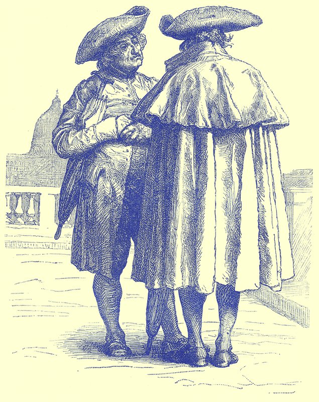 Romerska präster, illustration från Illustrated Travels, redigerad av H. W. Bates, publicerad ca 1880 (digitalt förbättrad bild) av English School