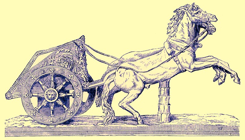 Romersk racervagn, illustration från Cassells Illustrated Universal History av Edward Ollier, publicerad 1890 (digitalt förbättrad bild) av English School
