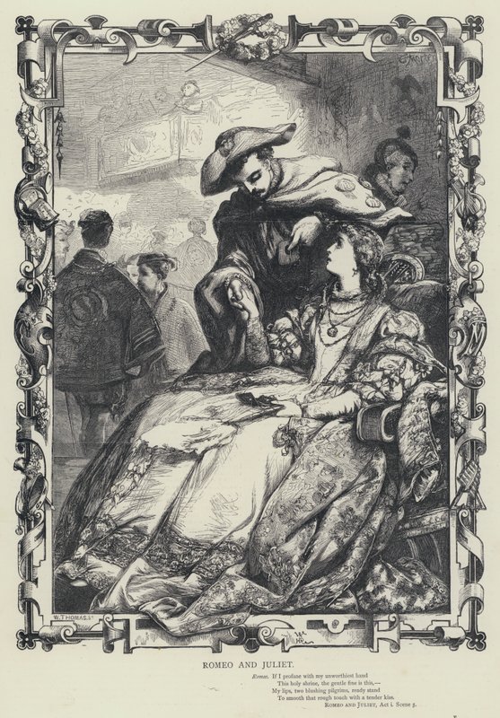 Romeo och Julia, akt i, scen 5 (gravyr) av English School