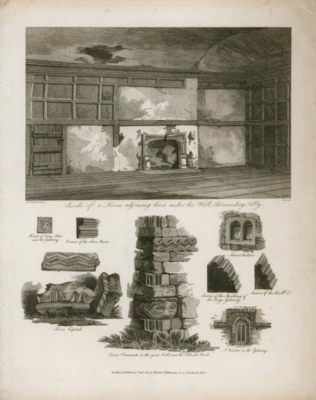 Rum som gränsar till dem under Hall, Bermondsey Abbey av English School