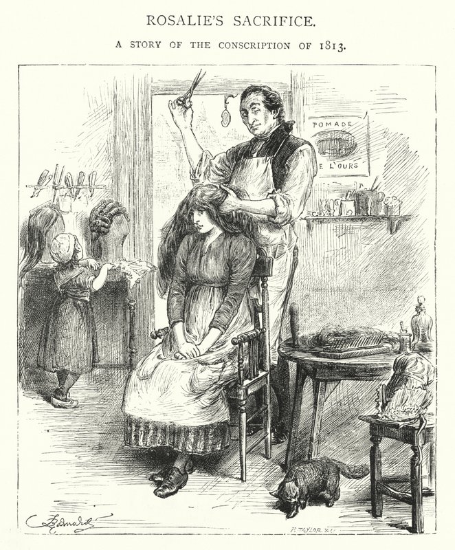 Rosalies offer, en berättelse om värnplikten 1813 (gravyr) av English School