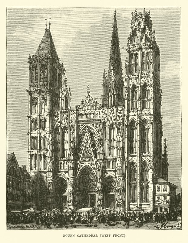 Rouen katedral, västra fronten av English School