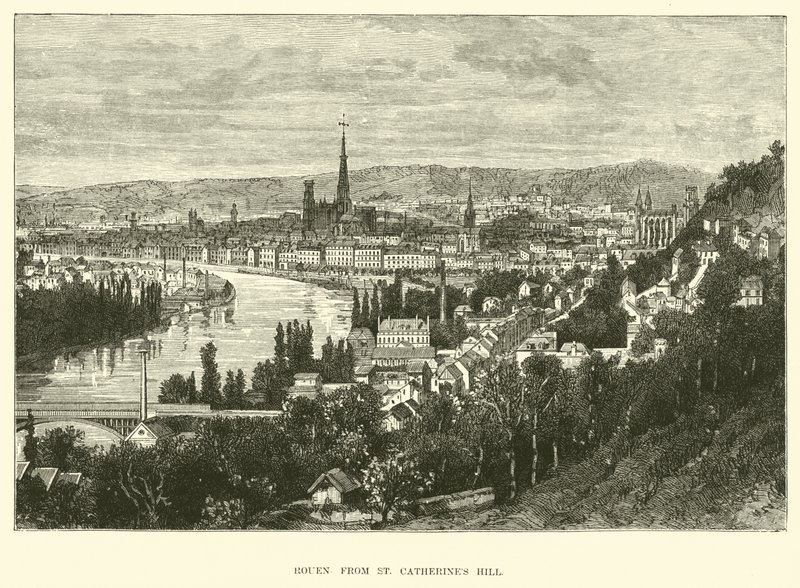 Rouen från St Catherines Hill av English School