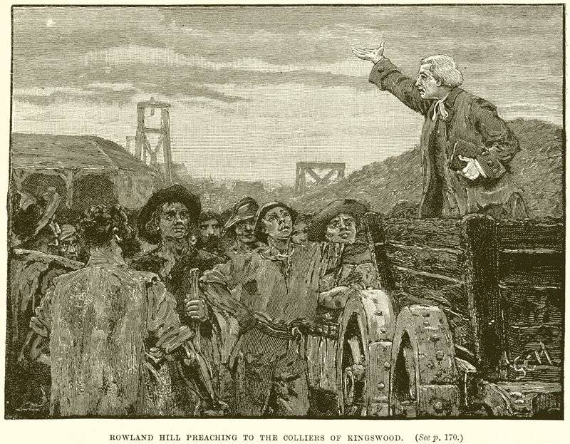Rowland Hill predikar för Colliers of Kingswood av English School