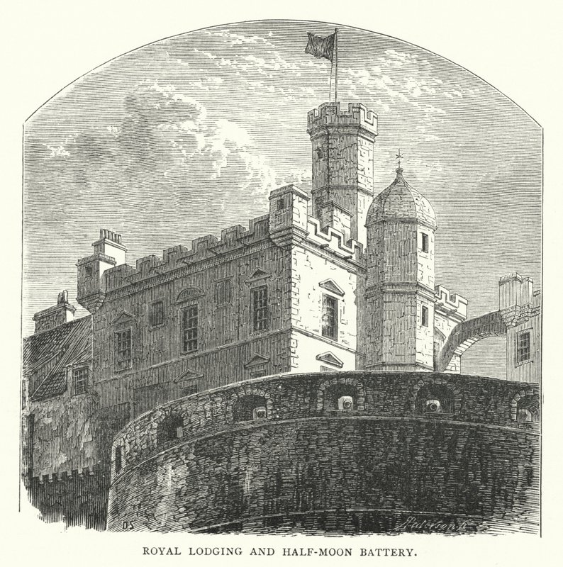 Royal Lodging och Half-Moon Battery (gravyr) av English School