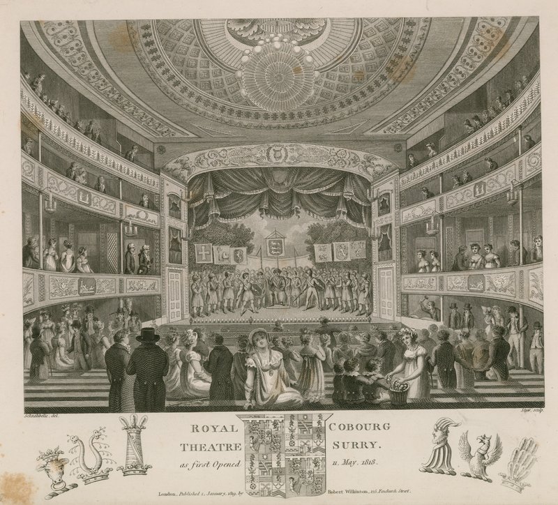 Royal Theatre, Cobourg, Surrey, som öppnades först i maj 1818 av English School