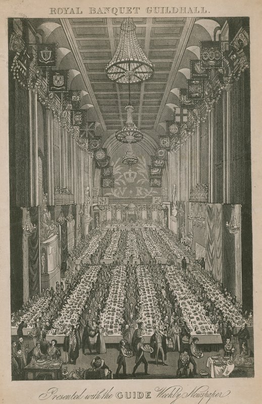 Kunglig bankett, Guildhall, London av English School