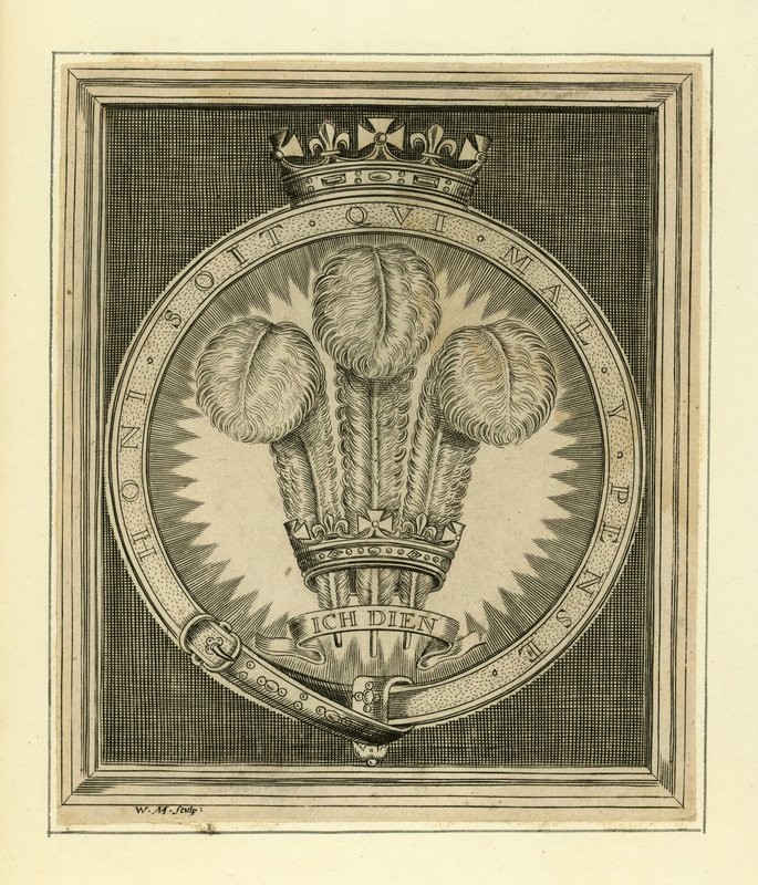 Kungligt motto. Honi Soit Qui Mal Y Pense av English School