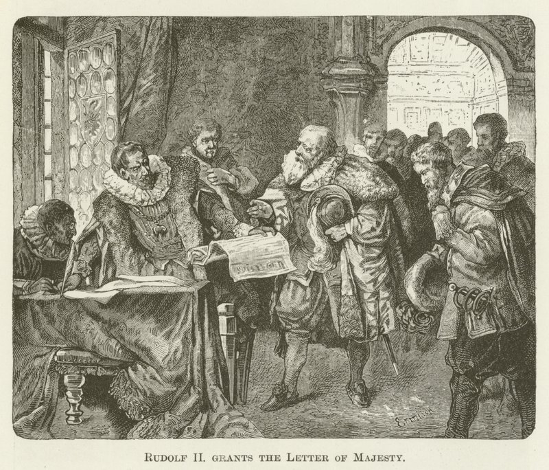 Rudolf II beviljar Majestätsbrevet av English School
