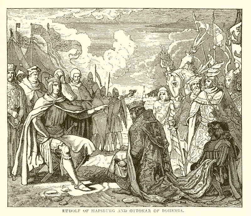 Rudolf av Hapsburg och Ottokar av Böhmen av English School