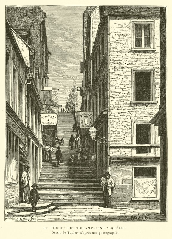 Rue du Petit-Champlain, Quebec City, Kanada av English School