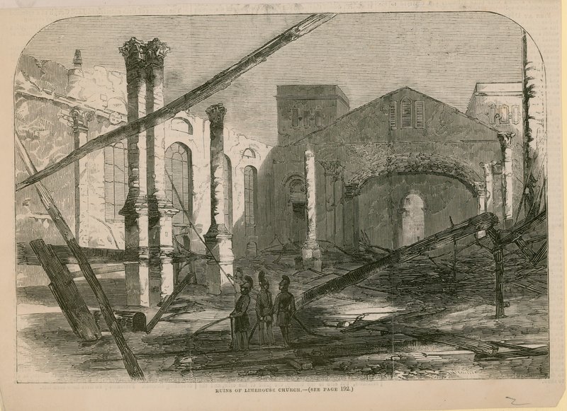 Ruinerna av Limehouse Church av English School