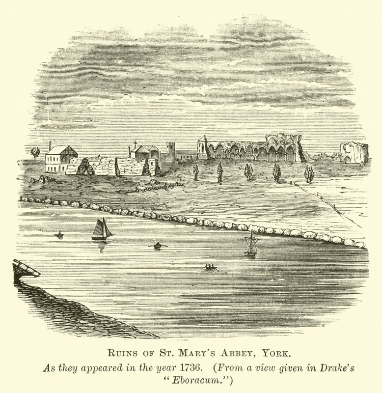 Ruinerna av St Marys Abbey, York av English School