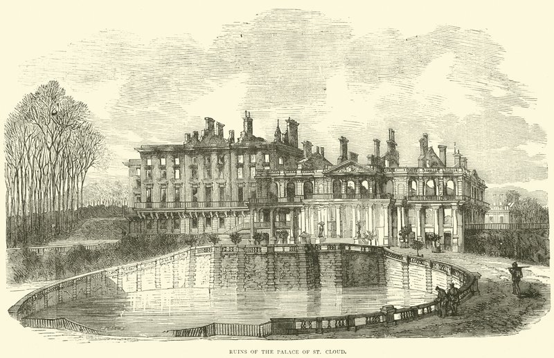 Ruinerna av Palace of St Cloud, oktober 1870 av English School