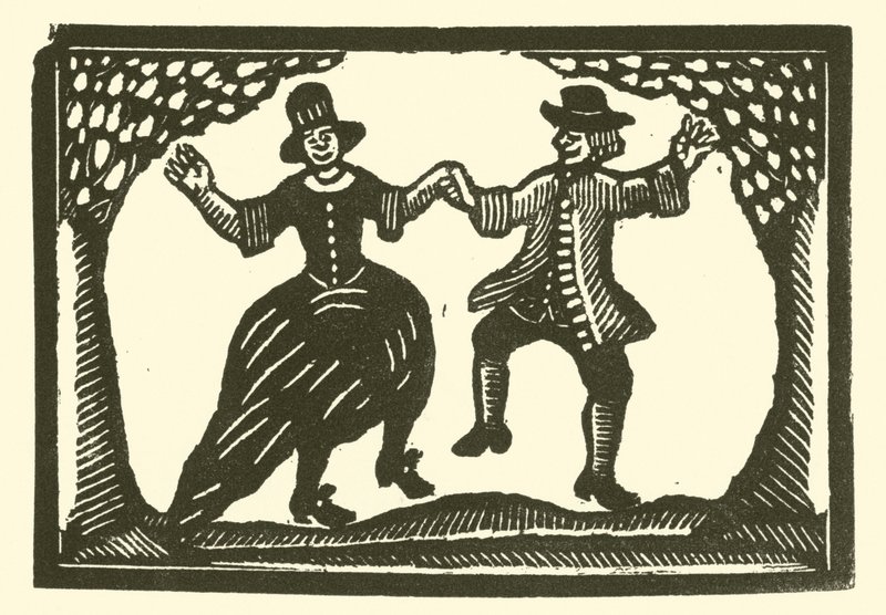 Rustika dansare (träsnitt) av English School