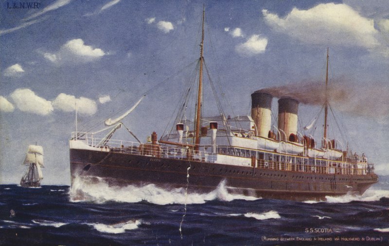 SS Scotia, som går mellan England och Irland via Holyhead och Dublin av English School