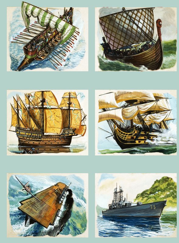Segelfartyg montage av English School