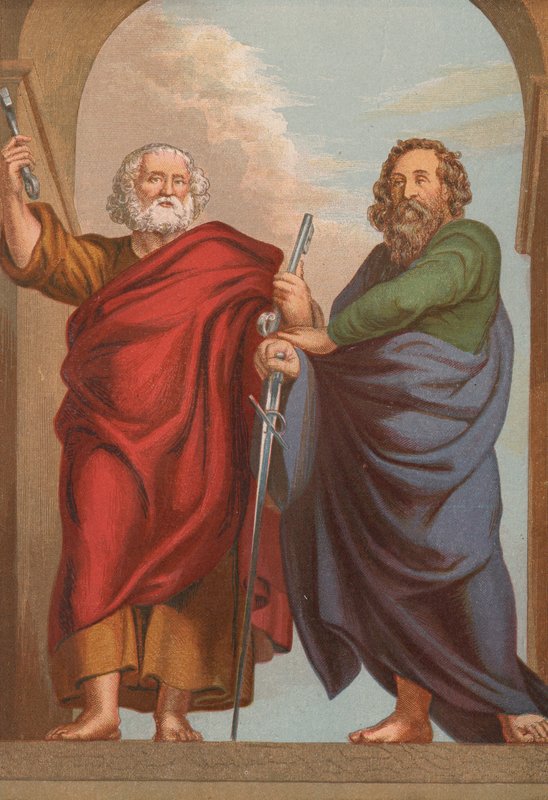S:t Peter och S:t Paul (färglitografi) av English School