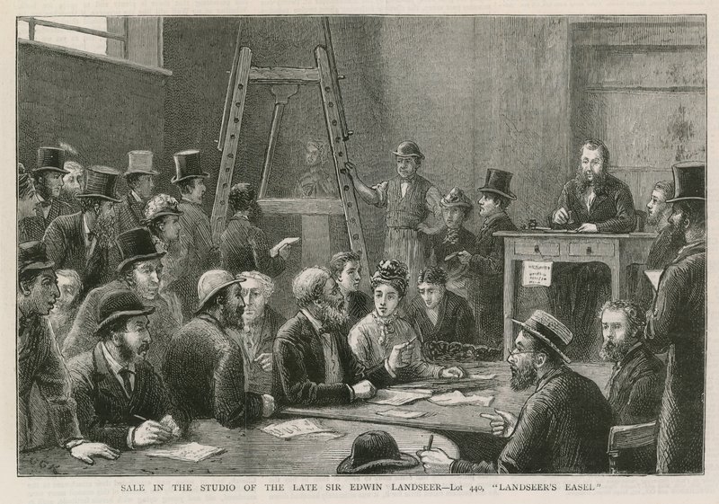 Försäljning i avlidne Sir Edwin Landseer studio av English School