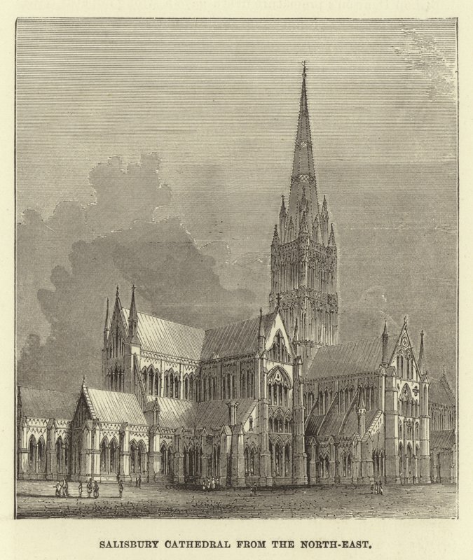 Salisbury Cathedral från nordost av English School