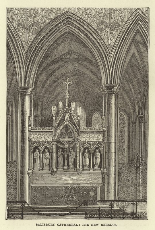 Salisbury Cathedral, de nya reredos av English School
